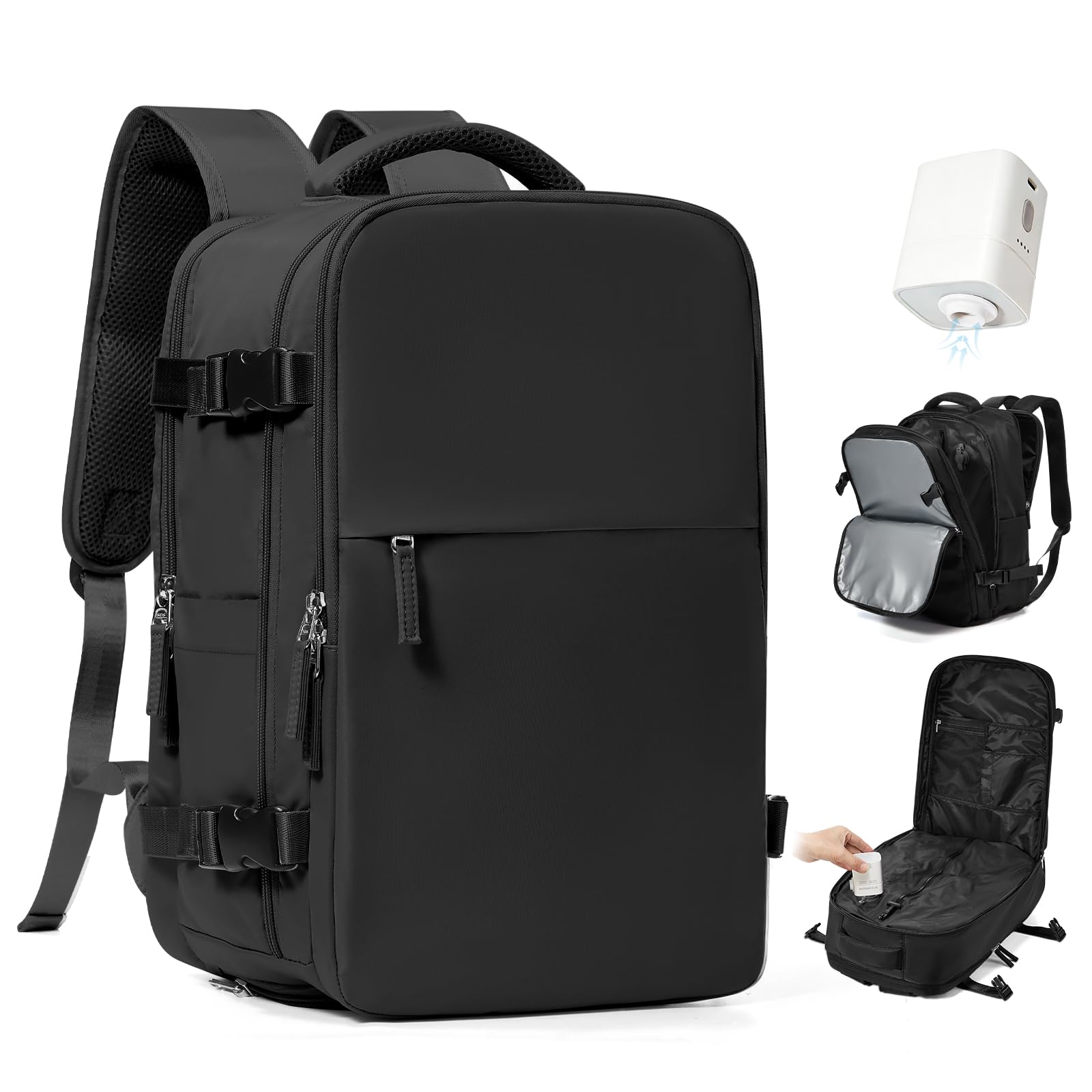 SZSYCN Vacuum Backpack Travel Bag With Pump Ryanair Cabin Bags 40x30x20 Underseat Ryan Air Hand Luggage 40 x 20 x 25 Carry On Baggage For Flights Backpack With Compression System — view 45