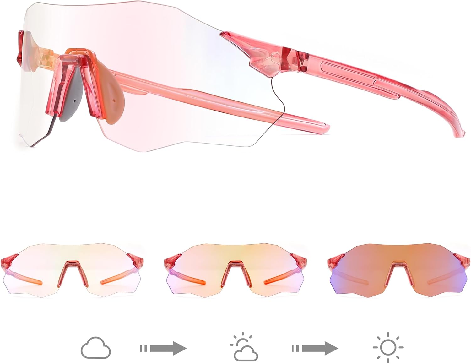 FEISEDY Photochromic Cycling Glasses for Men Women Mountain Bike Sports Sunglasses UV Protection B0310 - Image 4