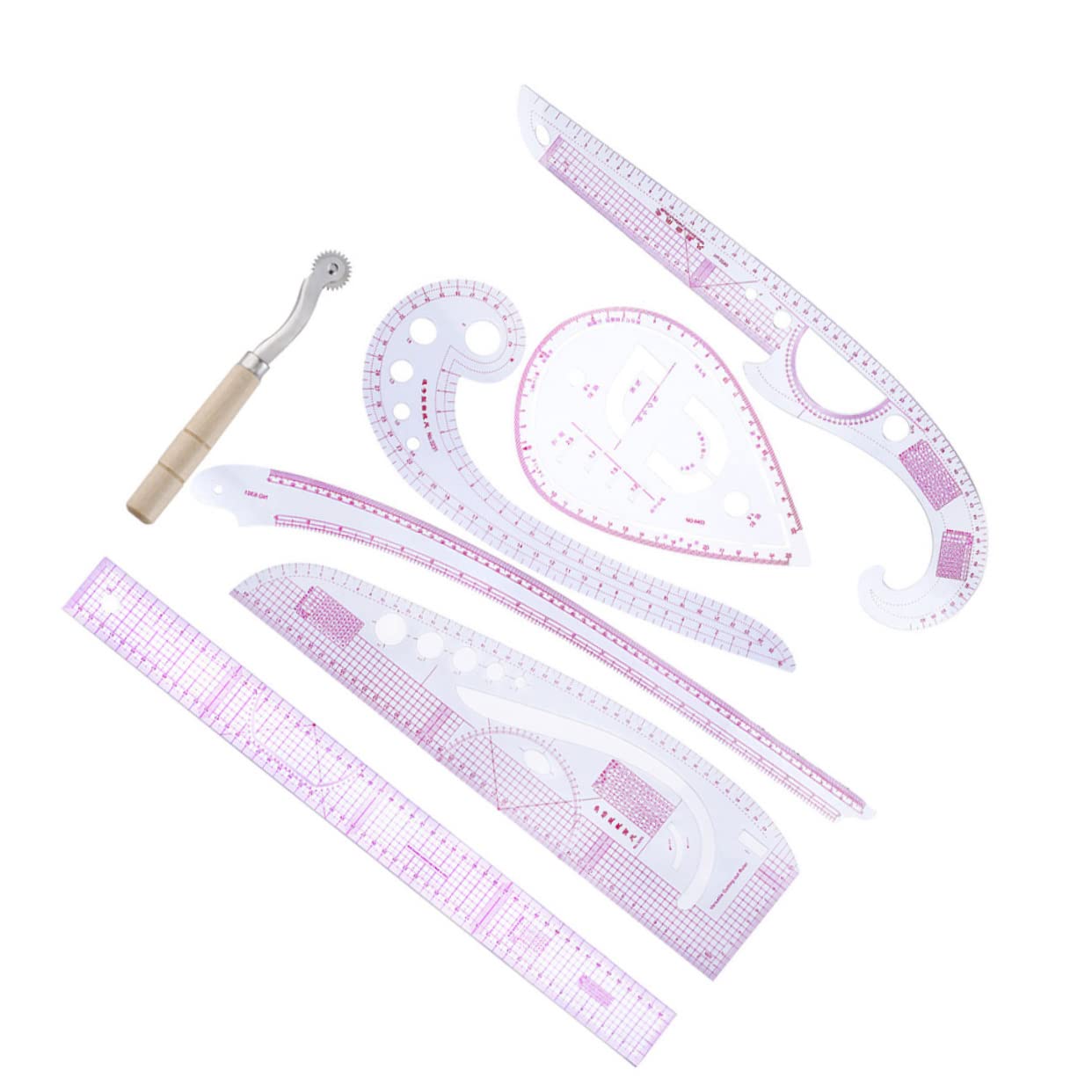 Uonlytech 2 Sets Schneidelineal Set Lineal Französisches Metrisches Nählineal Modisches Flexibles Kurvenlineal Messlineale Messmusterlineal Zum Schneidern Von Kleidung