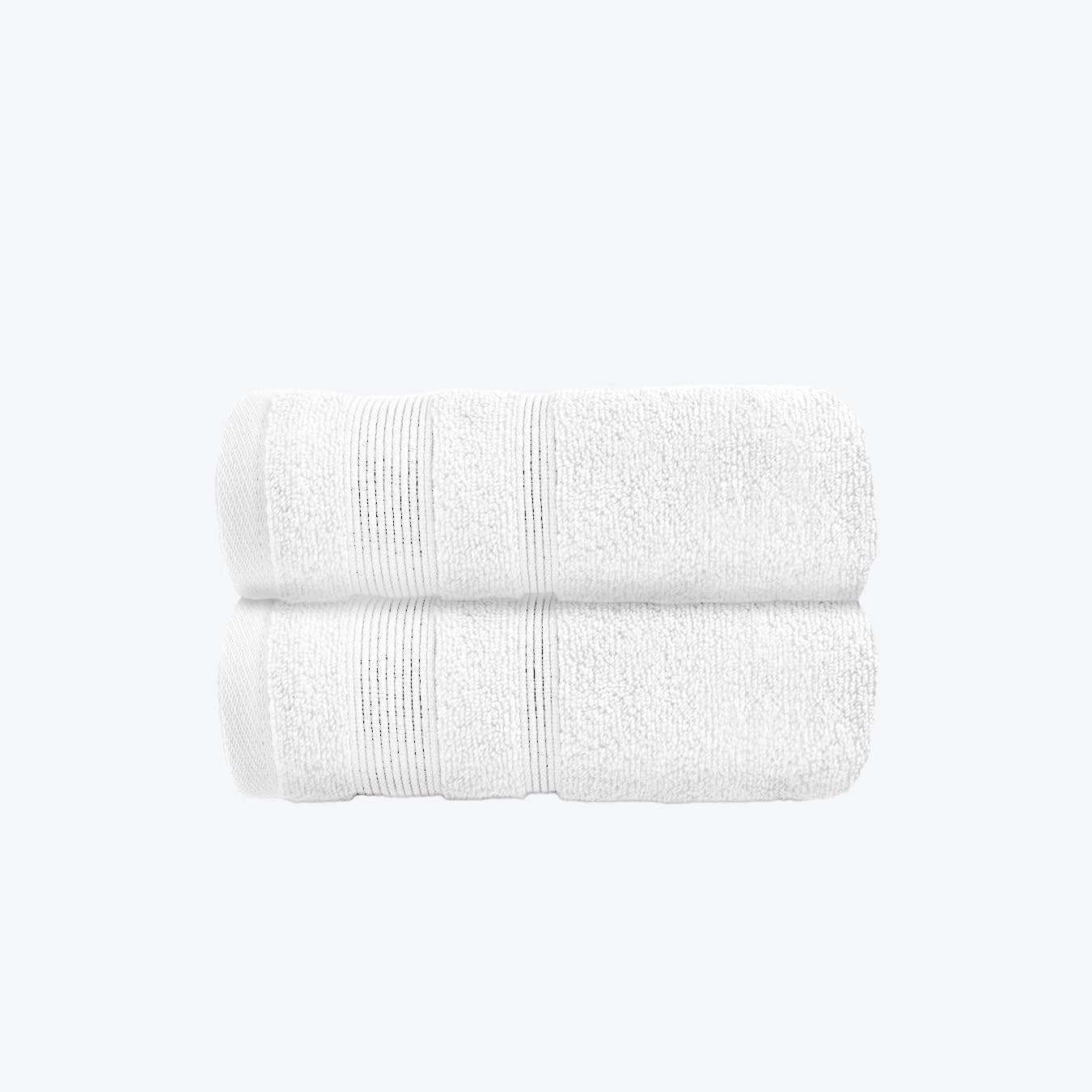 Allure Zero Twist Hand Towel Set for Bathroom, Pack of 2, 50 x 85cm, 100% Egyptian Cotton (White)