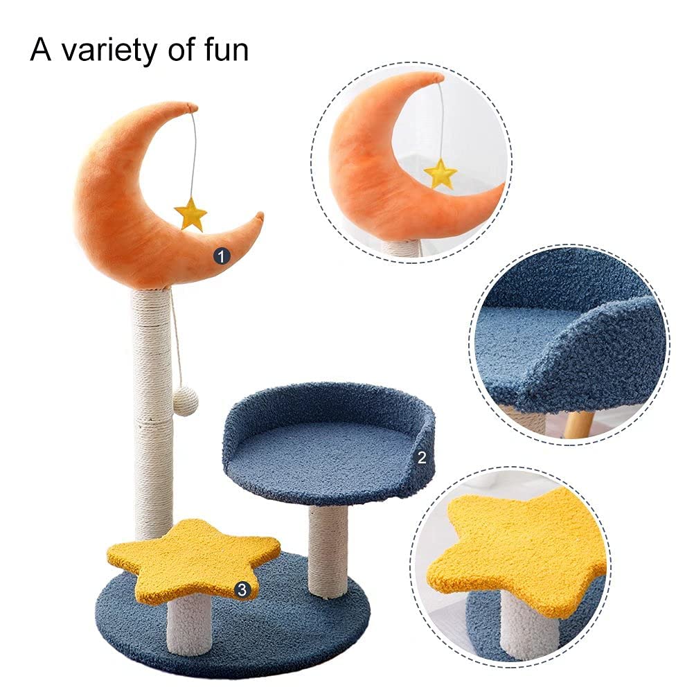 星と月キャットタワブルー