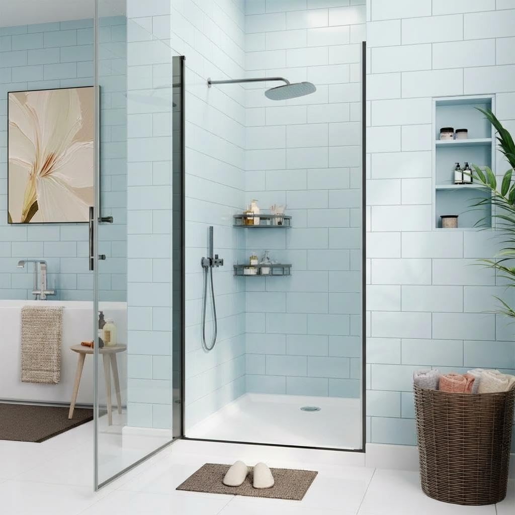 72 x 34 Inch Shower Doors with 1/4" (6mm) Tempered Glass, Single Shower Door, Easy Installation for Modern Bathroom