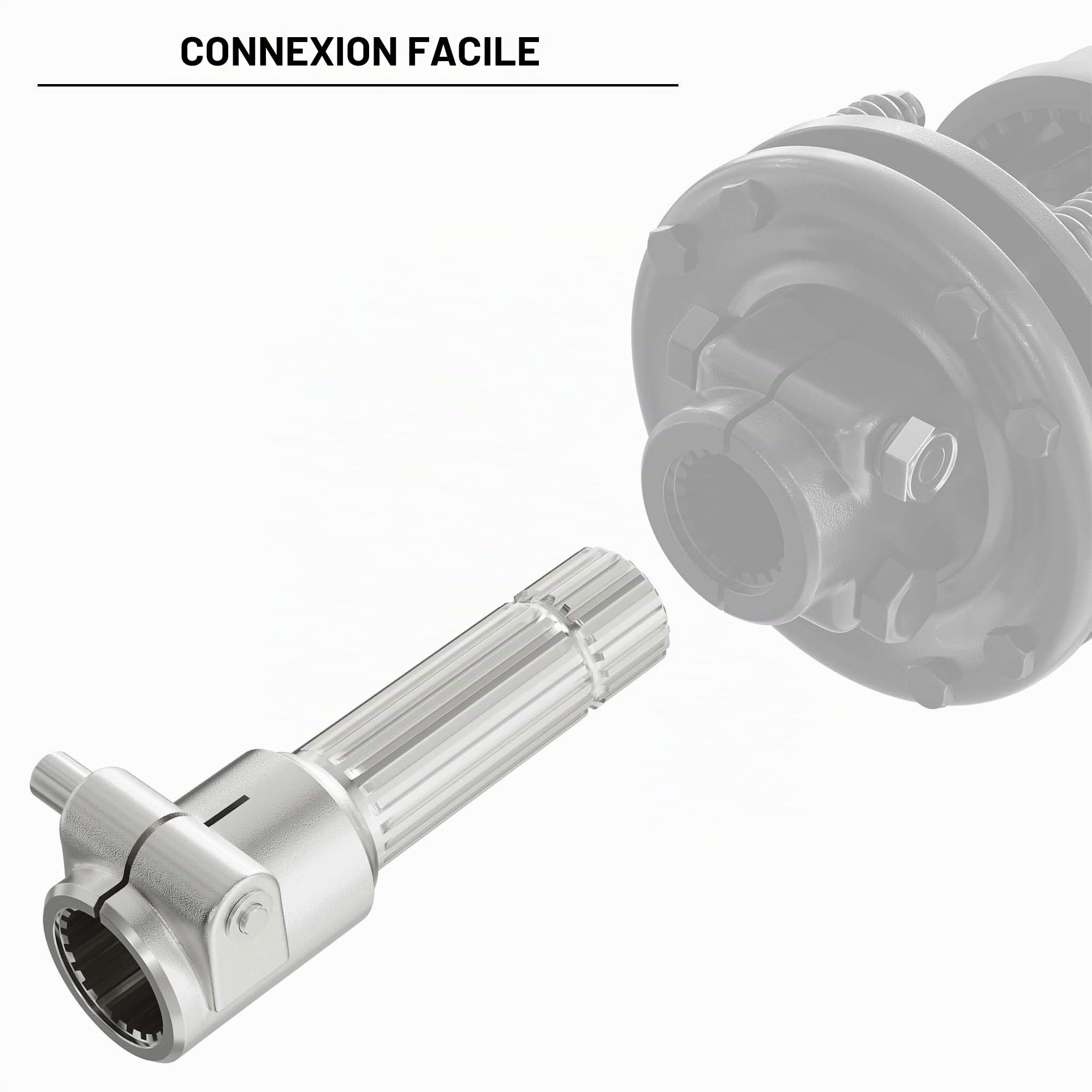 WilTec Manchon Prise Force Cardan 160mm Logement pour Arbre cannelé 1 3/8" 21D Sortie 1 3/8" 21D Tracteur