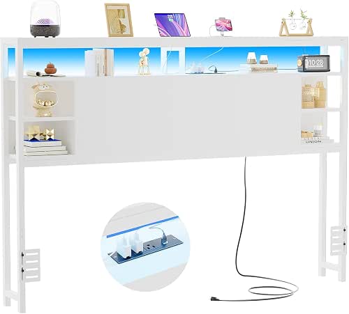 Unikito Queen Size Headboard with Storage, Headboards with Power Outlets
