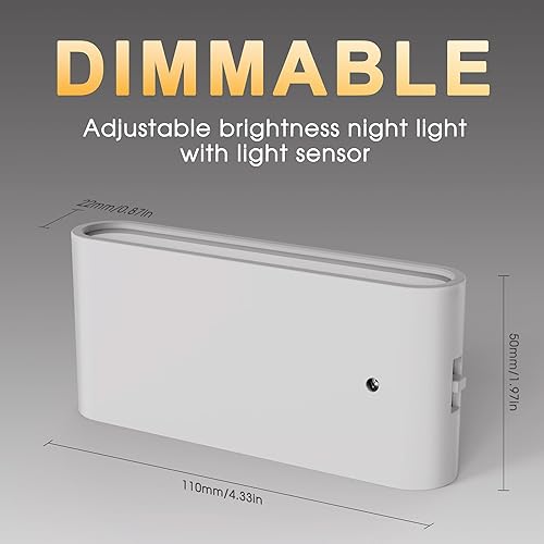 Miniatura 6 de Briignite Luces nocturnas enchufables a la pared, luz nocturna LED con sensor de luz del atardecer al amanecer, paquete de 2, luz nocturna regulable