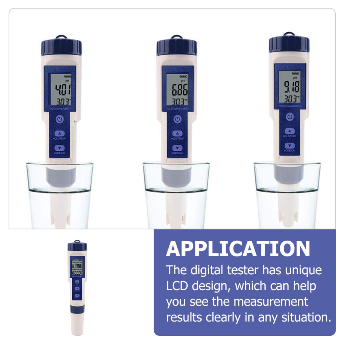 Toyvian Medidor Digital de Salinidad y Ph para Piscina y Acuicultura Medición Precisa, Material Plástico y Funcionamiento 3 Baterías Lr44