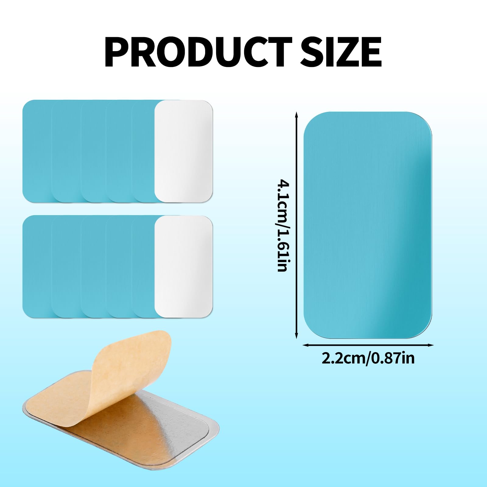 12pcs Under Cabinet Lights Magnetic Stickys, Adhesive Metal Magnetic Strips for Under Counter & Cabinet Lighting Universal Replacement Sticky Magnet Sheets Backing (Rectangle 1) — Amazon image 2