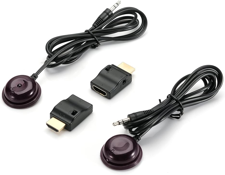 Ensigear Infra Red Remote Control Command Extender kit Cable(20 Feet) Including IR Signal Receiver IR Emitter and 2 HDMI adapters with CEC Pass Through