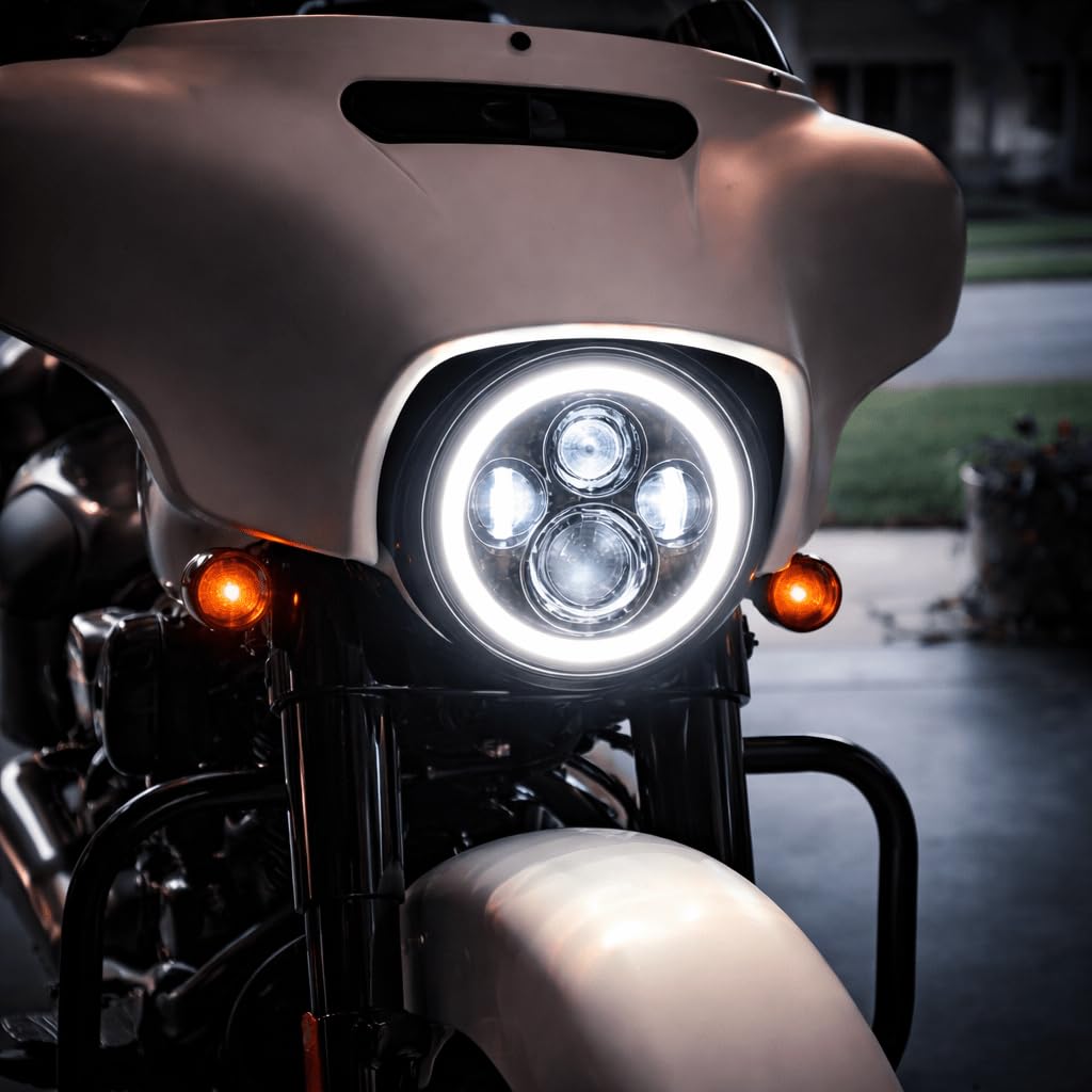 Amazon | Eagle Lights 7インチ LED ヘッドライト ヘイローリング付き