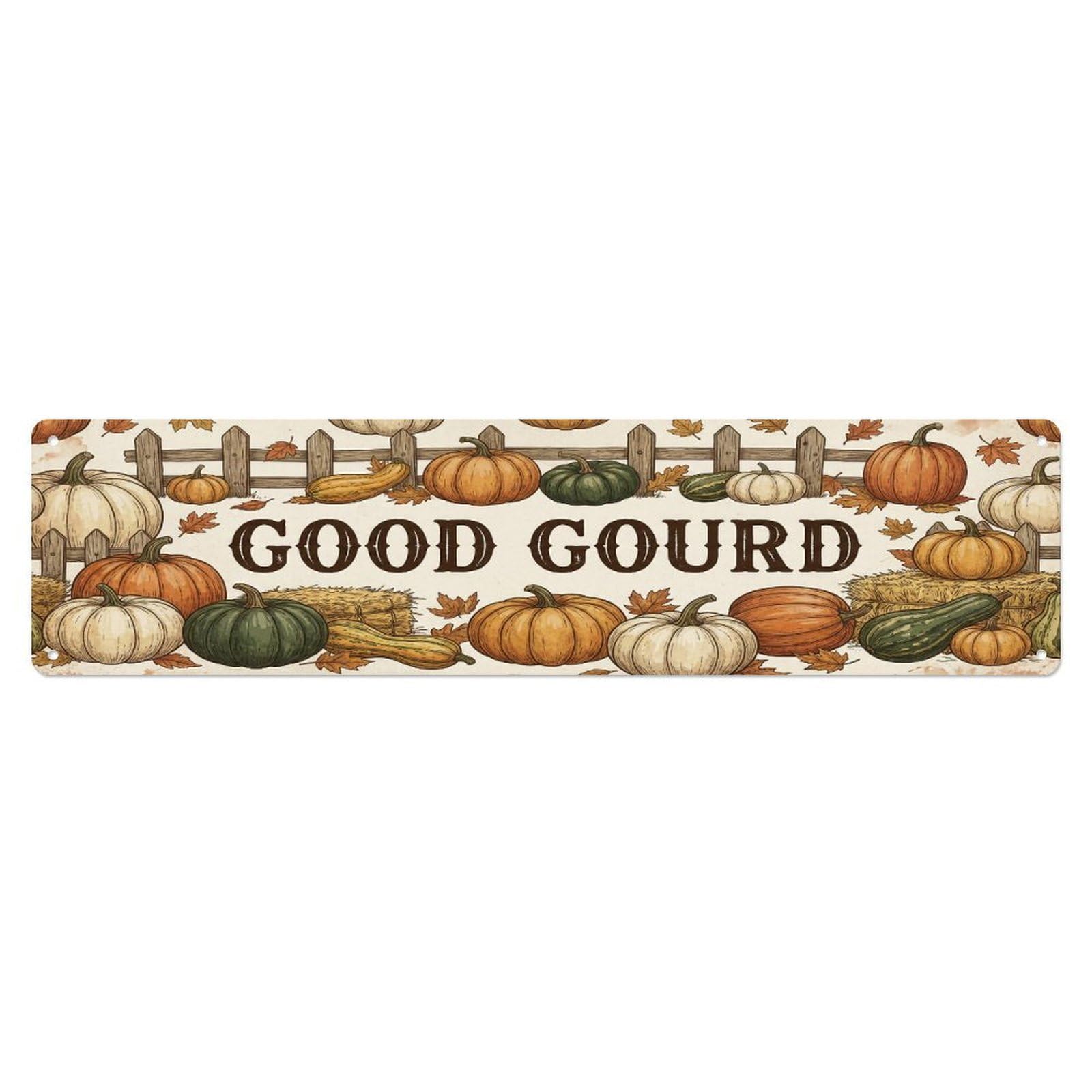 Vintage Yard Gourd Farmhouse Funny Gourd Backyard Farm Metal Tin Sign Plaque Wall Decor for Cafe, Club, Garden Metal Poster 4x16Inch