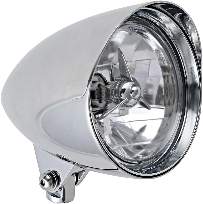 Astra Depot Chrome Billet Custom Headlight 5-3/4" Tri-Bar for Harley Sportster Dyna FX Softail Motorcycle