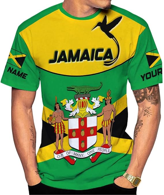 MoonArt Personalized Jamaica Shirt Custom Jamaica Flag Lion Hoodie for Men and Women, Jamaican Pride T-Shirt, Jamaicana