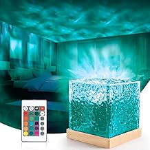 BIGXEN Crystal 16 in 1 Dynamic Ocean Wave Projector LED Night Light with Remote, 3D Water Effect Lamp for Bedroom, Living Room, Romantic-1PCS, Multicolor