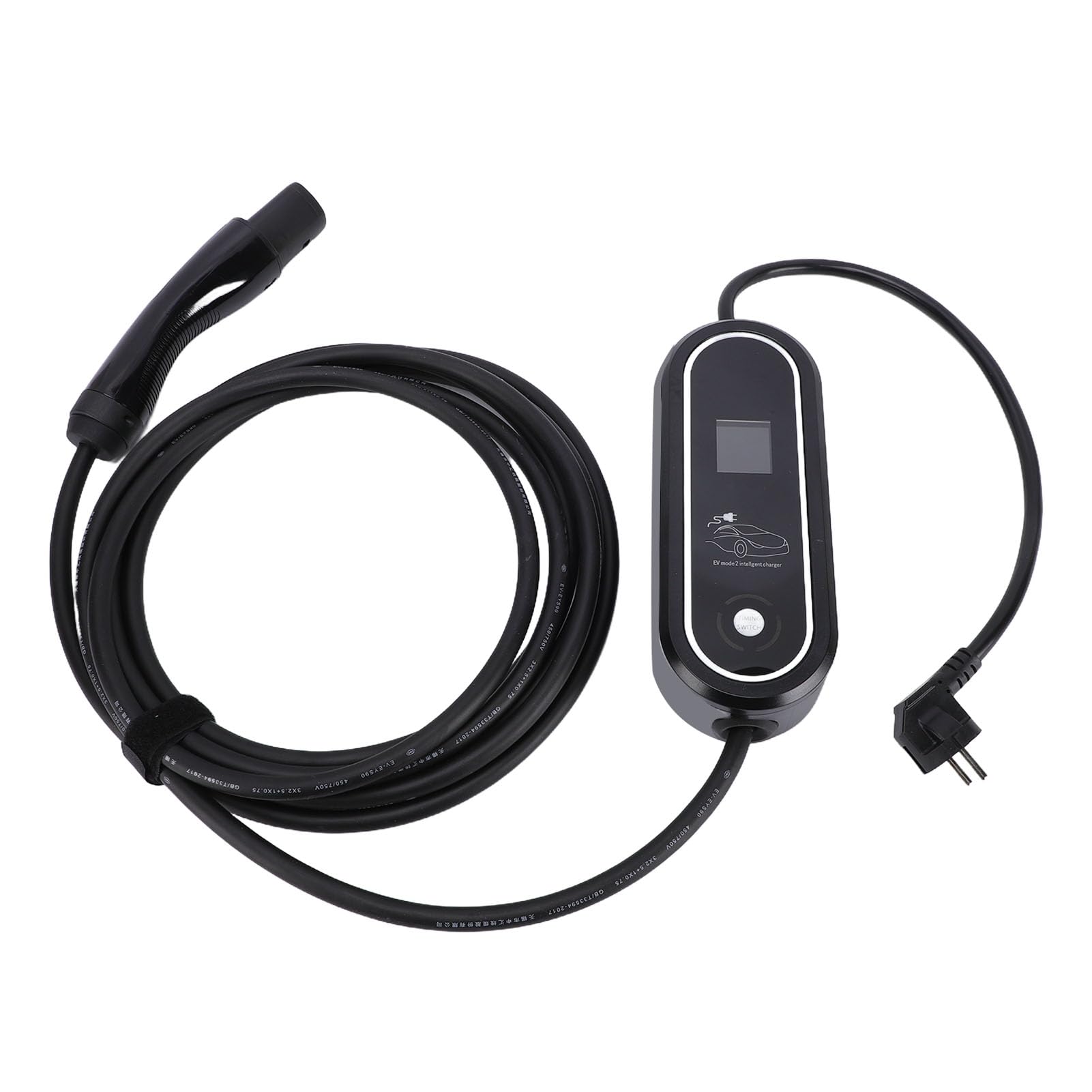 Cargador Portátil para Vehículo Eléctrico Nivel 1 Nivel 2 16A 23FT Cargador EV con Corriente Ajustable, Función de Sincronización Reemplazo para el Modelo Y 3 S X