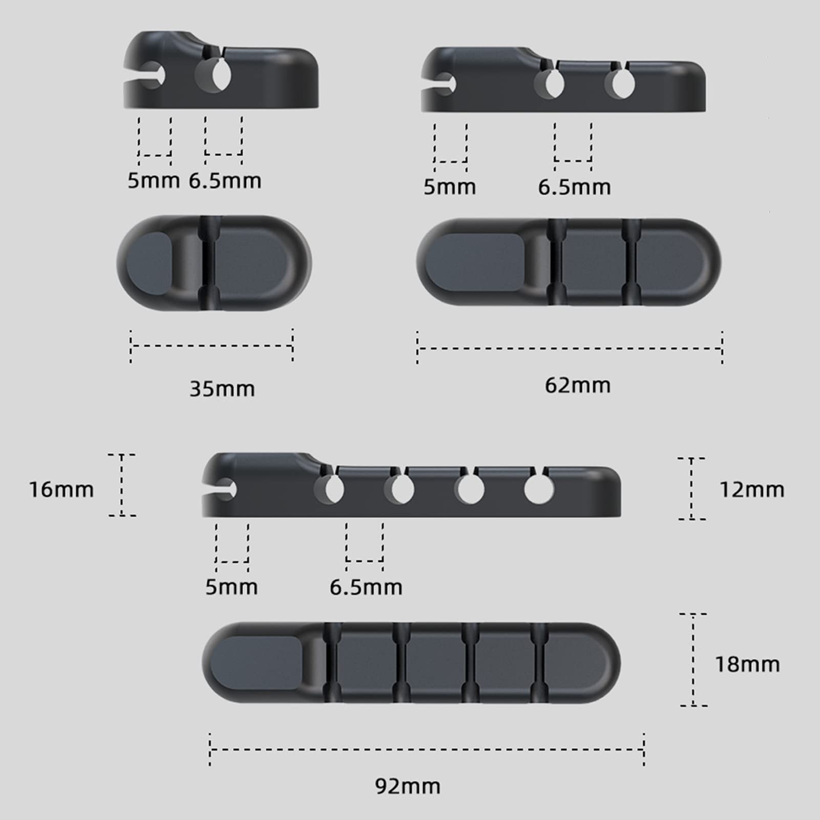 4 Pack Silicone Wire Cable Holder Cable Clips Cable Holder Clips Cable Management Clips Cable Organisers Clip Cord Management Organizer for Desk Car Home and Office - Image 2