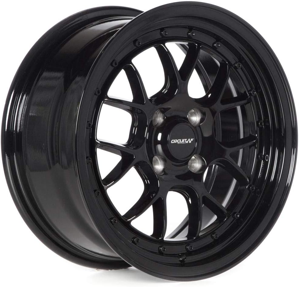 Circuit Performance CP27 15x7 Full Gloss Black 4-100 [+35mm] Wheels Rims compatible with Honda Civic, Acura Integra, Mazda Miata