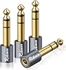 1/4'' to 3.5mm Stereo Pure Copper Headphone Adapter,3.5mm(1/8'') Plug Male to 6.35mm (1/4'') Jack Female Stereo Adapte for Headphone, Amp, Adapte,4-Pack