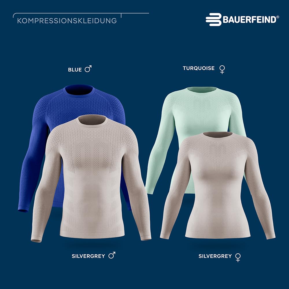BAUERFEIND Kompressions-Shirt „Sports Compression Shirt Long Sleeve“, Langarm-Shirt für Damen, Für verbesserte Durchblutung der Torso- und Armmuskulatur, Polyamid/Elasthan