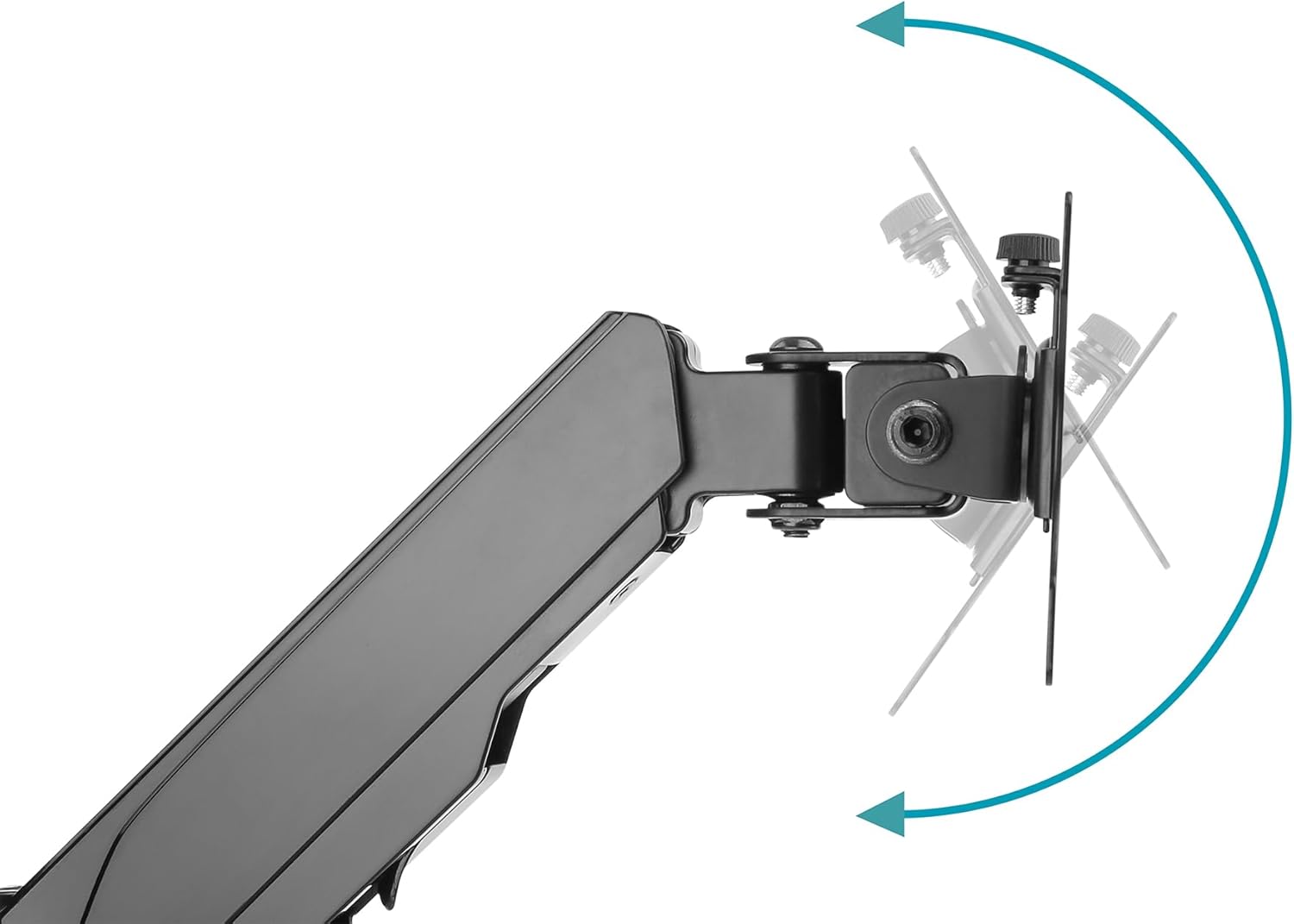 DIGITUS Monitor Bracket - Black, 17-32 Inches, Up to 8 kg, VESA 75/100, Gas Lift Height Adjustment, Swivel, Tilt, Rotate, Quick Release
