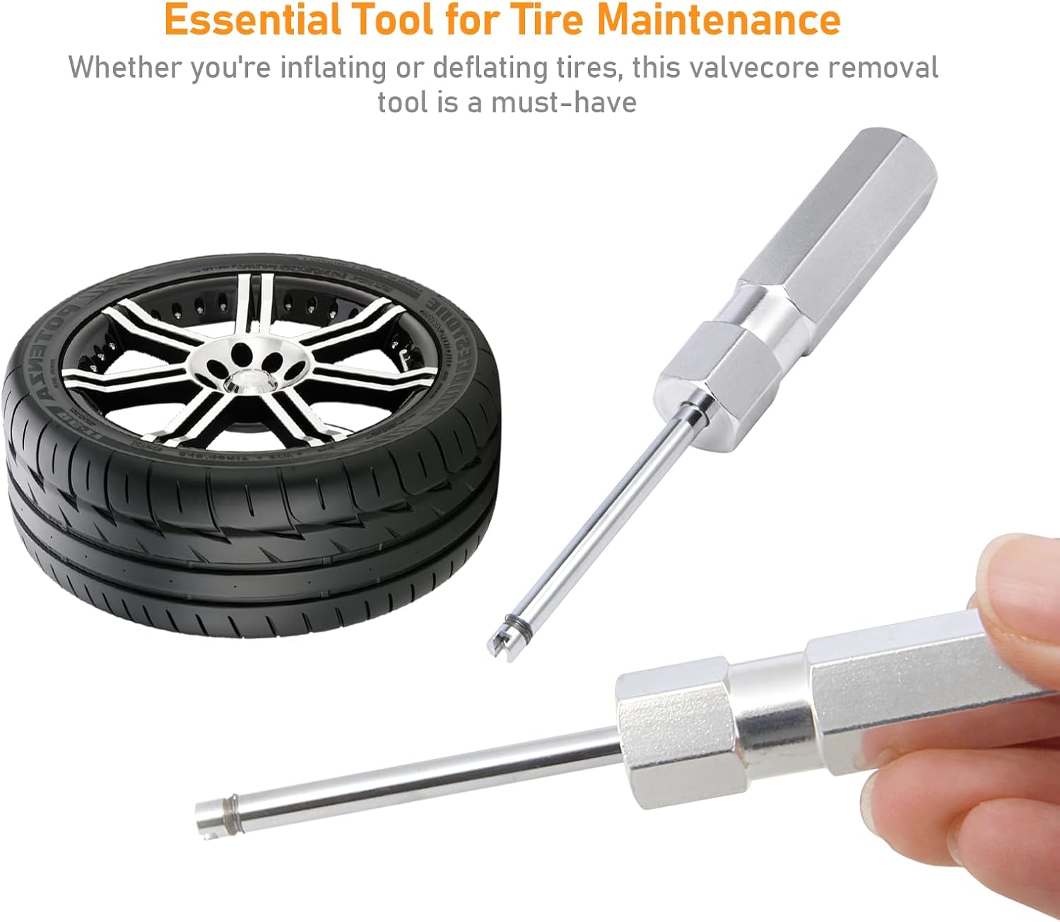 HUIKANGSHENG 4pcs Screwdriver Valve Stem Core Remover, Compatible With Schrader Valve
