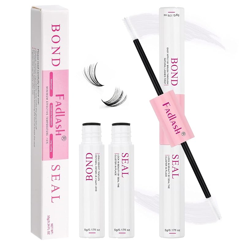 FADLASH Cola e selante para cílios, transparente, 10 mL, aplicador de duas pontas