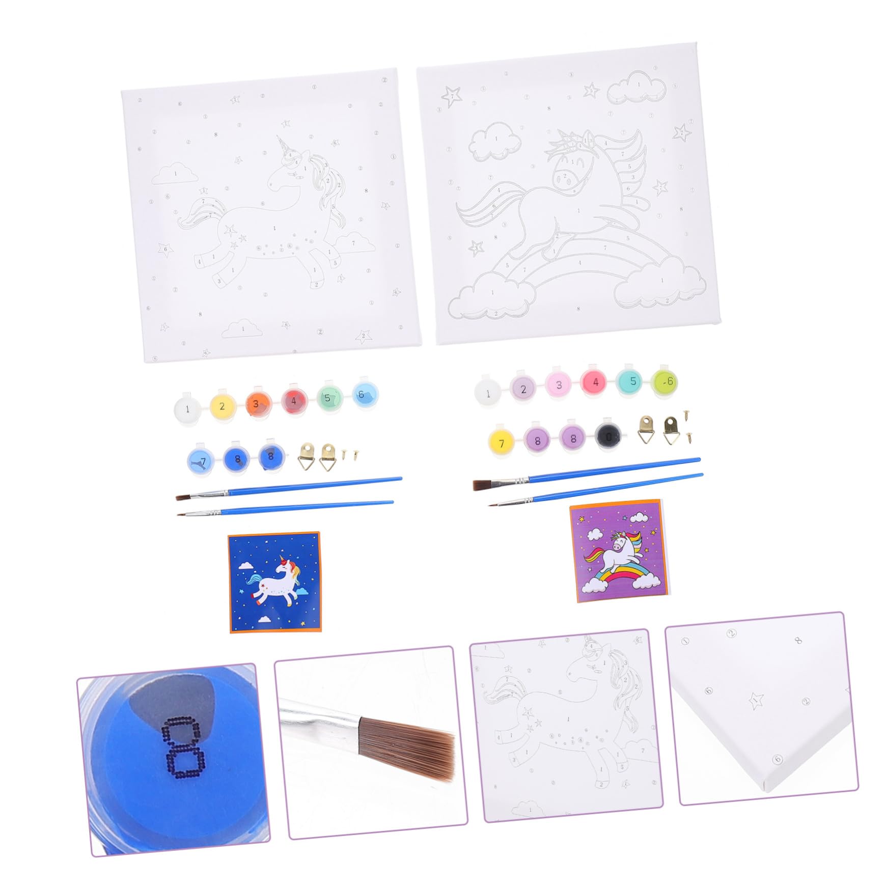 STOBOK Kit De Pintura Al Óleo Para Niños 2 Juegos Pintura Por Números Pinturas Acrílicas Pintura A Mano Imagen