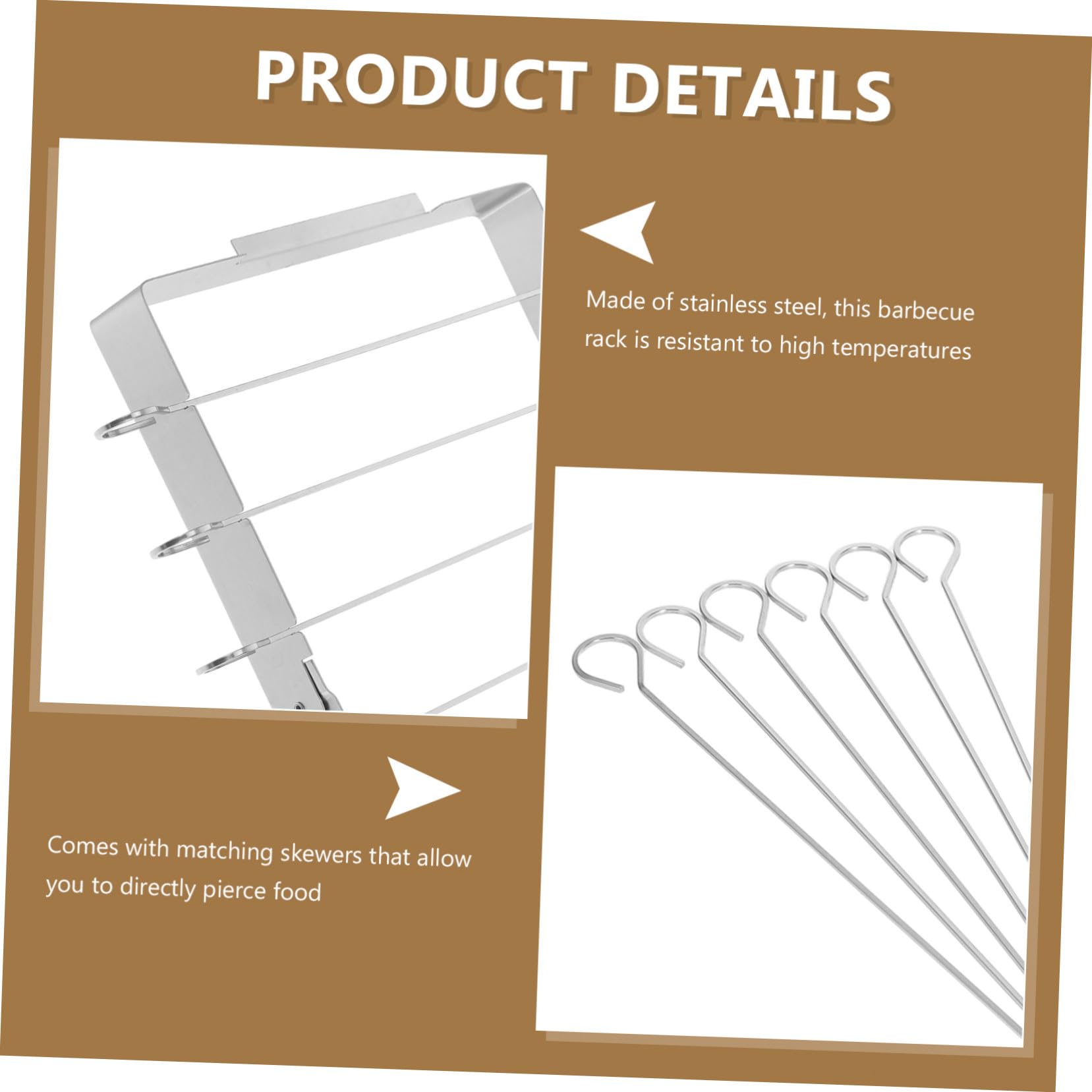 Set di 2 spiedini pieghevoli in metallo per barbecue, per grigliare carne e vetables, perfetti per cucinare all'aperto e feste estive