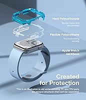 Vista 6 de Ringke Fusion Bumper compatible con Apple Watch, Apple Watch Series 9, 8, 7 (1.772 pulgadas) y Apple Watch SE, 6, 5, 4 (1.732 pulgadas) de doble