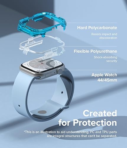 Miniatura 6 de Ringke Fusion Bumper compatible con Apple Watch, Apple Watch Series 9, 8, 7 (1.772 pulgadas) y Apple Watch SE, 6, 5, 4 (1.732 pulgadas) de doble