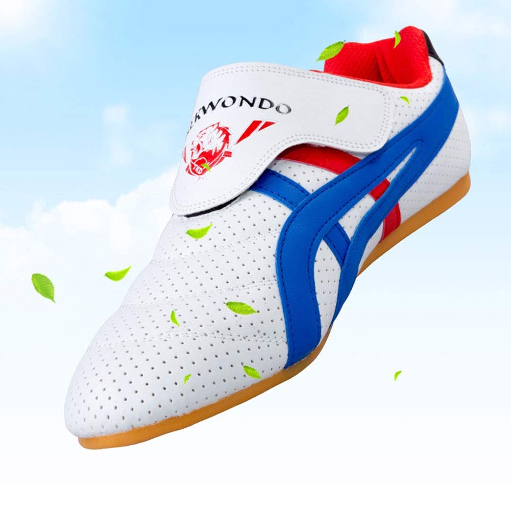 Meng Zapatillas de Taekwondo Antideslizantes Zapatos de Artes Marciales (Color : White, Size : 42)