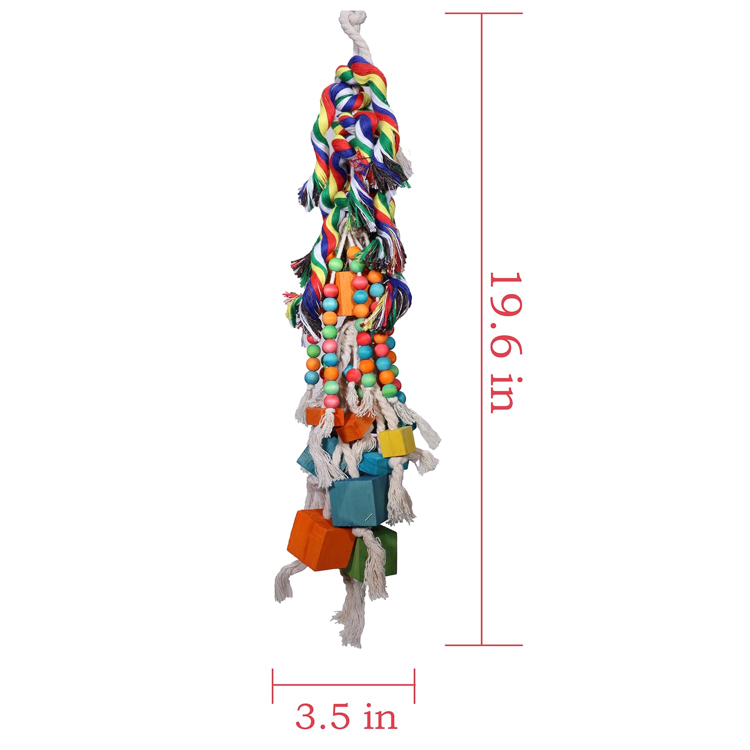 Grands jouets pour perroquet gris africain cacatoès - Jouets à mâcher en bois naturel - Jouet d'escalade durable pour oiseaux de taille moyenne et grande - Jouet suspendu pour cage à oiseaux
