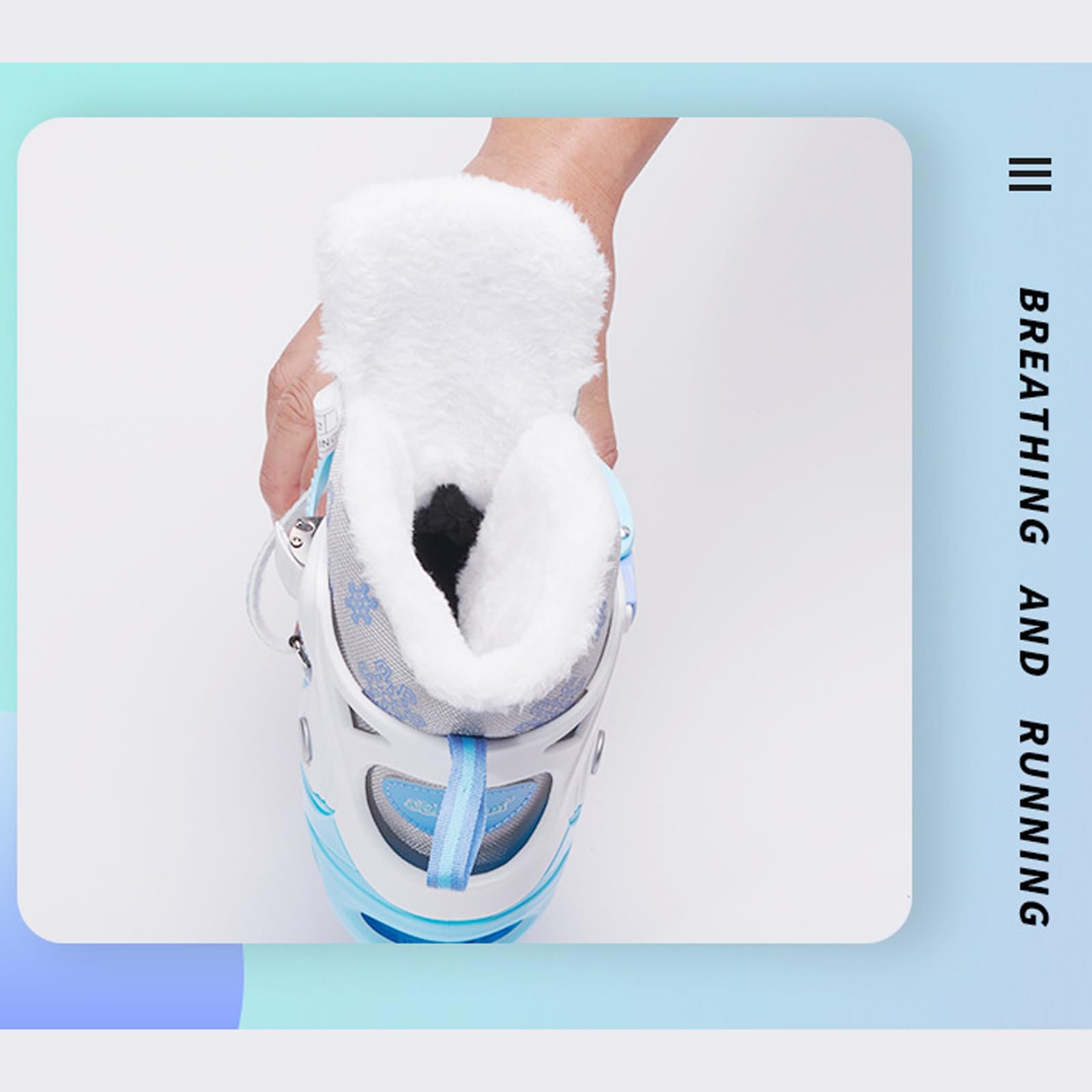 Patins à glace réglables pour femme homme,Chaussures de patinage sur glace avec chaussures de patinage en acier inoxydable système de laçage rapide et boucle push-lock 4 tailles réglables
