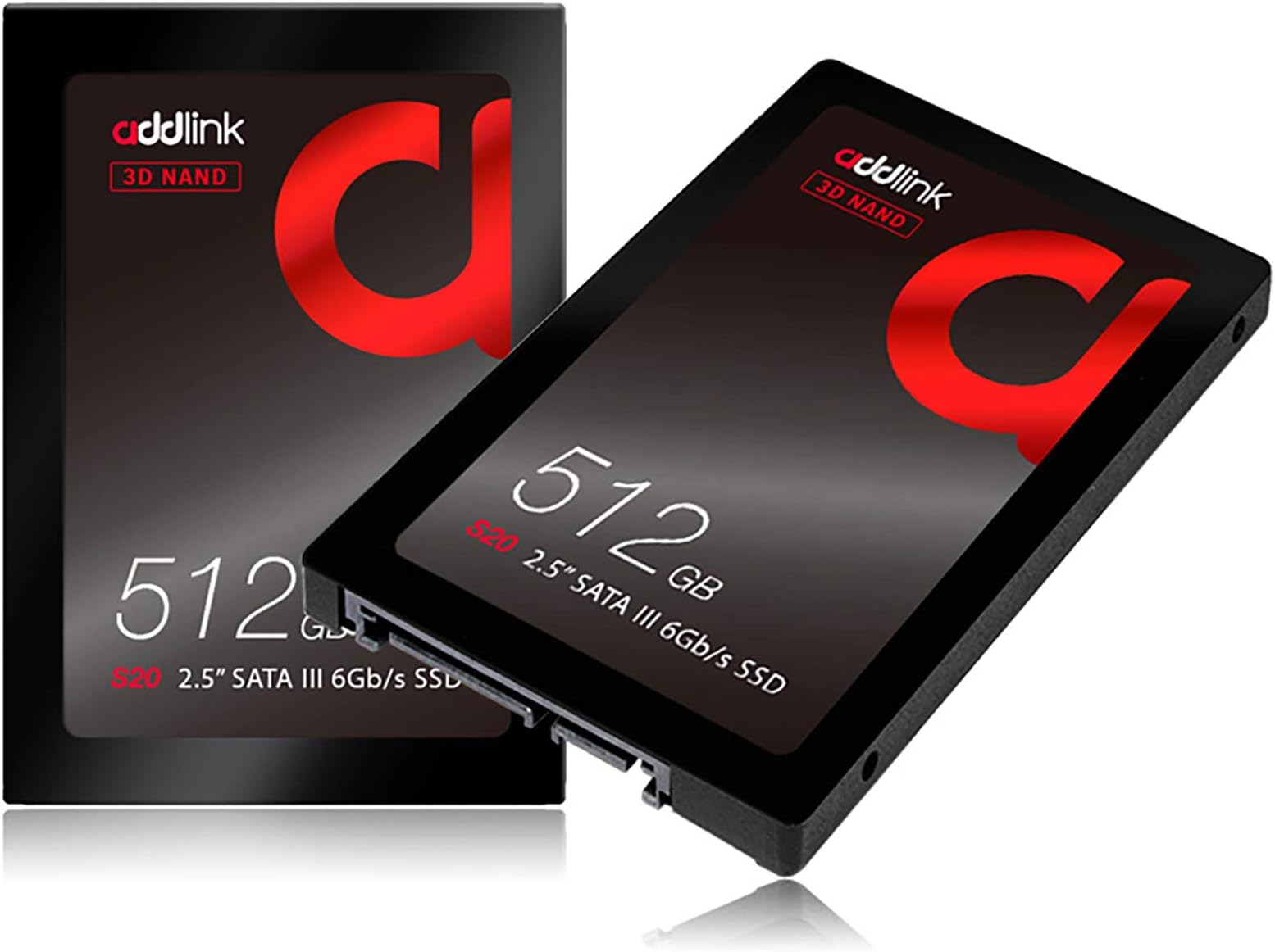 addlink S20 2 Pack 512GB SSD 3D NAND 2.5 inch SATA III 6Gb/s 7mm Internal Solid State Drive Read 550MB/s Write 500MB/s
