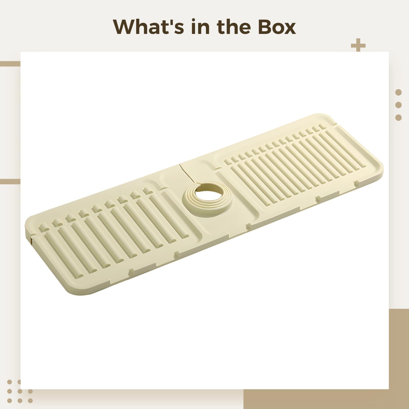 Generisch Sink Mat mit Gefälle und Ablauf, Silikon Wasserumleiter Pad für die Arbeitsplatte, Spülmatte mit erhöhtem Rand, Abtropfmatte mit schrägem Design, Organizer für Spüle und Waschbereich