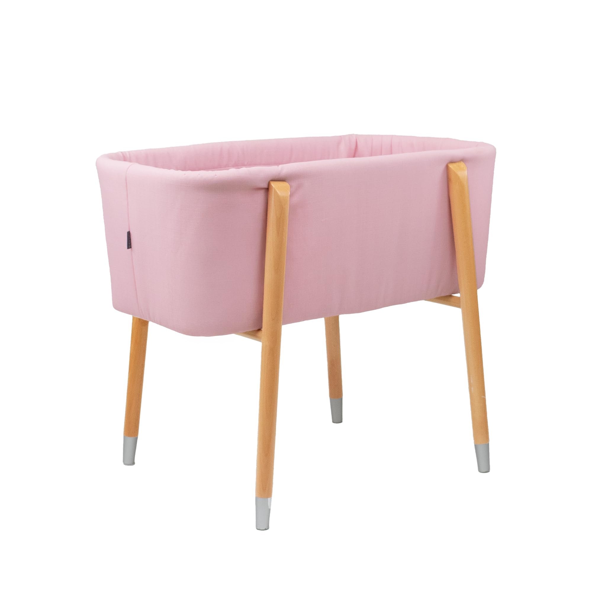 TruBliss Sova Portable Baby Bassinet, Mid-Century Design with Extra Deep Walls for Newborns and Babies Safety, Includes 2 Fitted Sheets and Padded Mattress (Precious Pink)