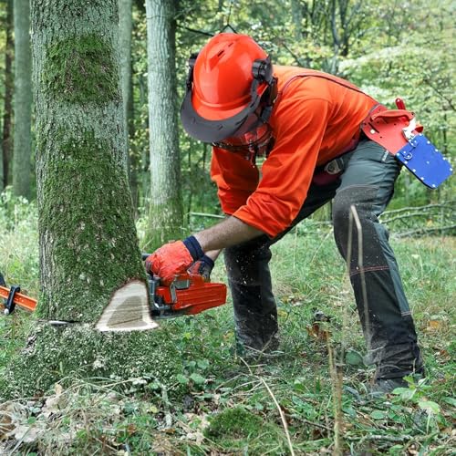 Casco forestal con visera protectora y orejeras integradas para operarios 7