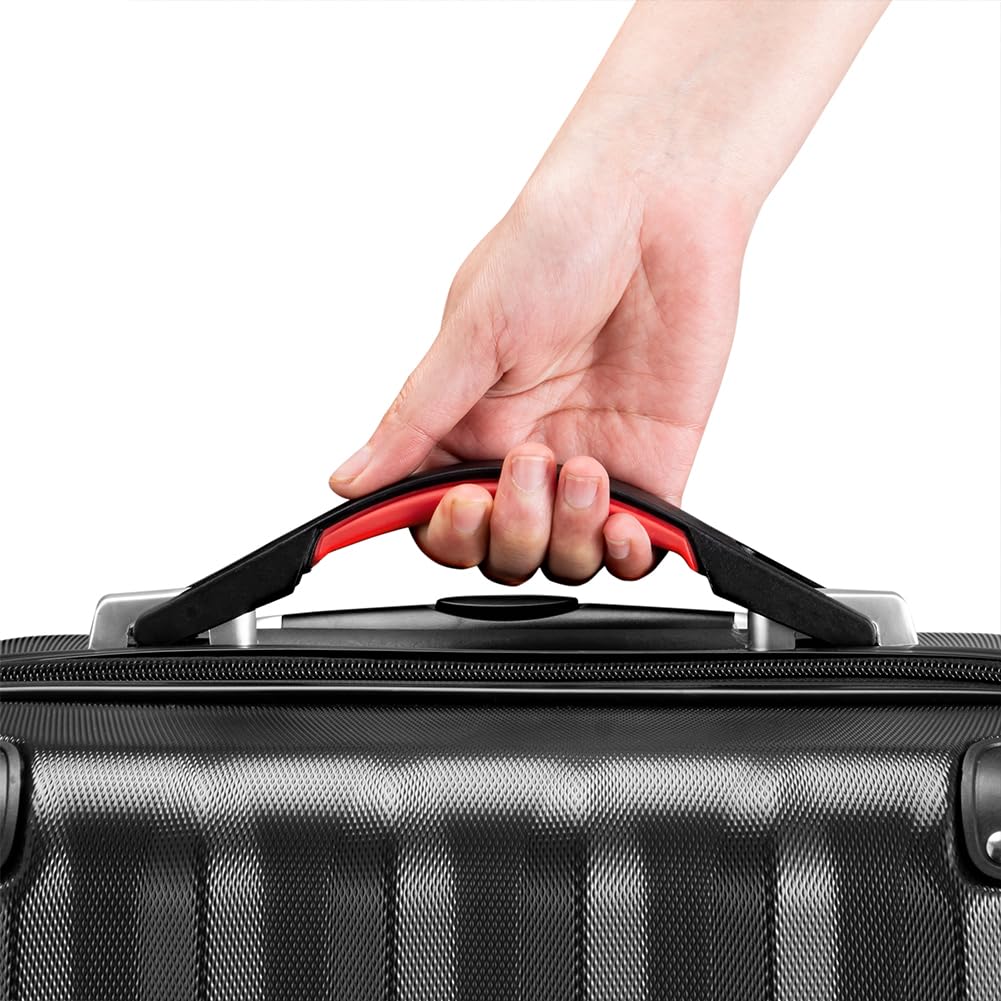 Set 3 Valigie Rigide in ABS, Valigia M-L-XL e Beauty Case, Manico Telescopico e Ruote Easy Roll, Lucchetto Serratura a Codice, Trolley Resistenti da Viaggio, Bagaglio a Mano (3 + 1 Nero)