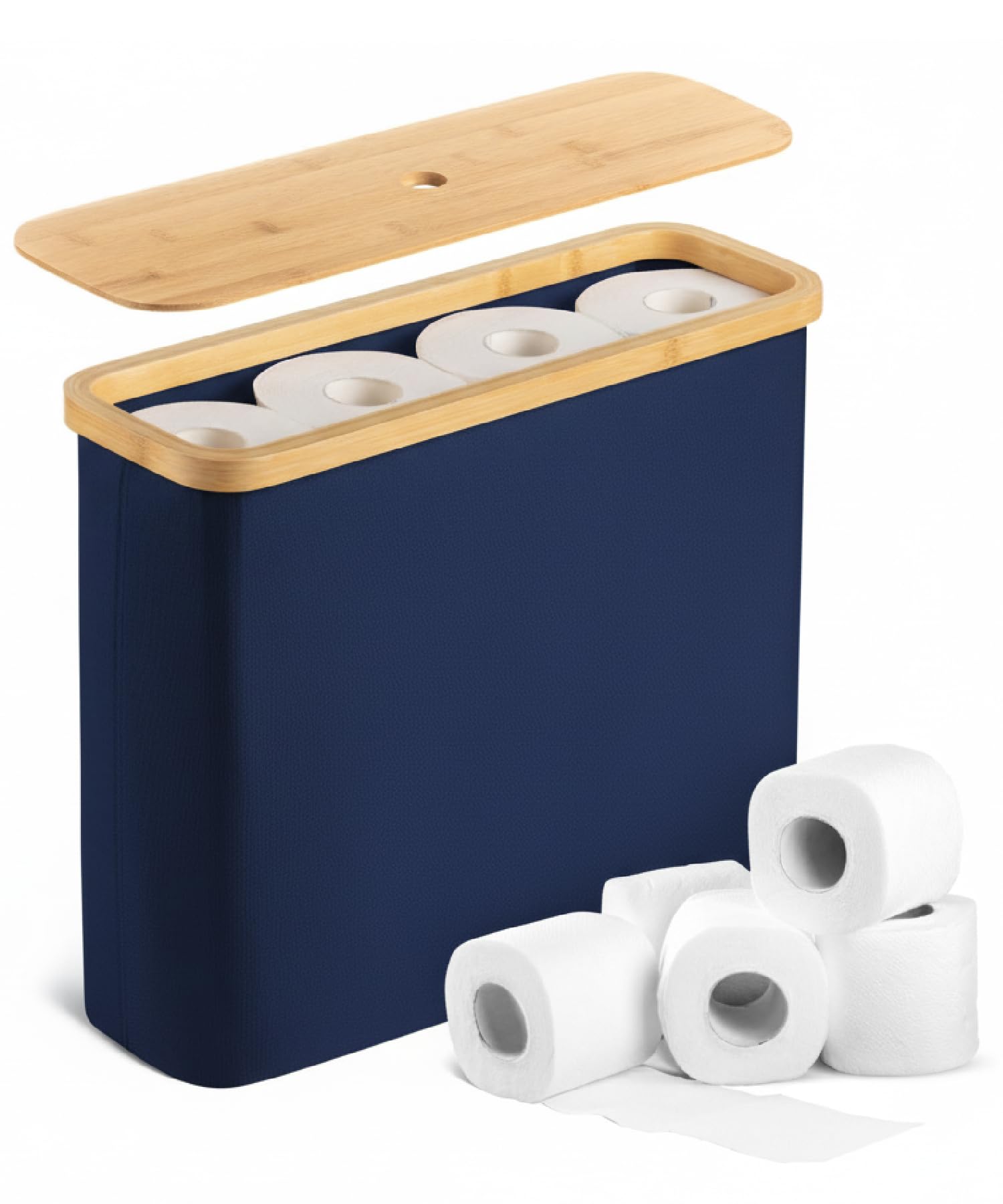 Bamboo Land Blue Toilet Paper Basket - Toilet Paper Storage - Color