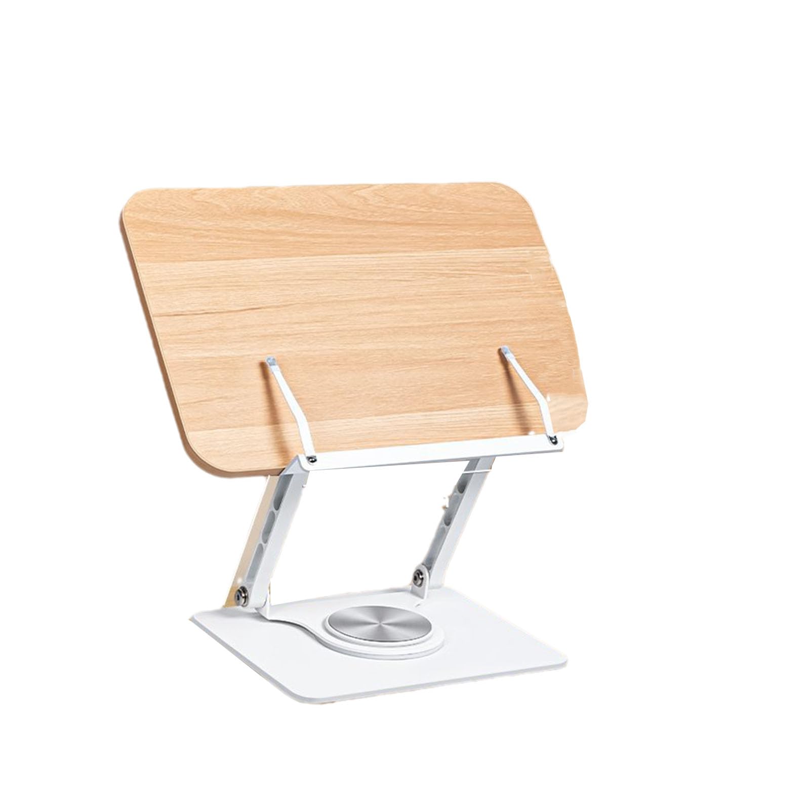Soporte para Libros para Lectura, Soporte para Libros de Escritorio con Base giratoria de 360° y Clips de página, Soporte Plegable para Libros para Oficina, hogar, Escuela