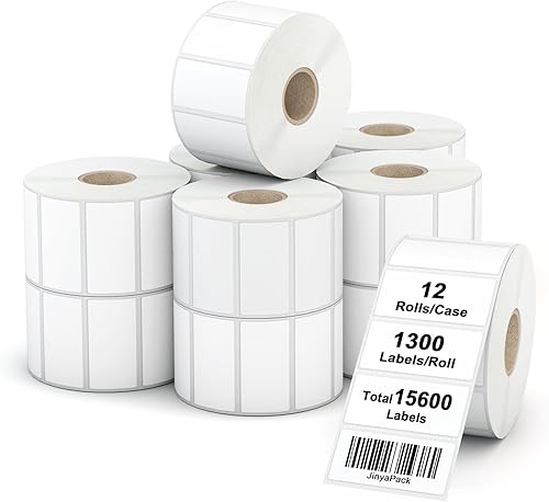 12 rollos de etiquetas térmicas directas de 2 x 1 pulgada de repuesto para códigos de barras, direcciones de envío, compatibles con impresoras de