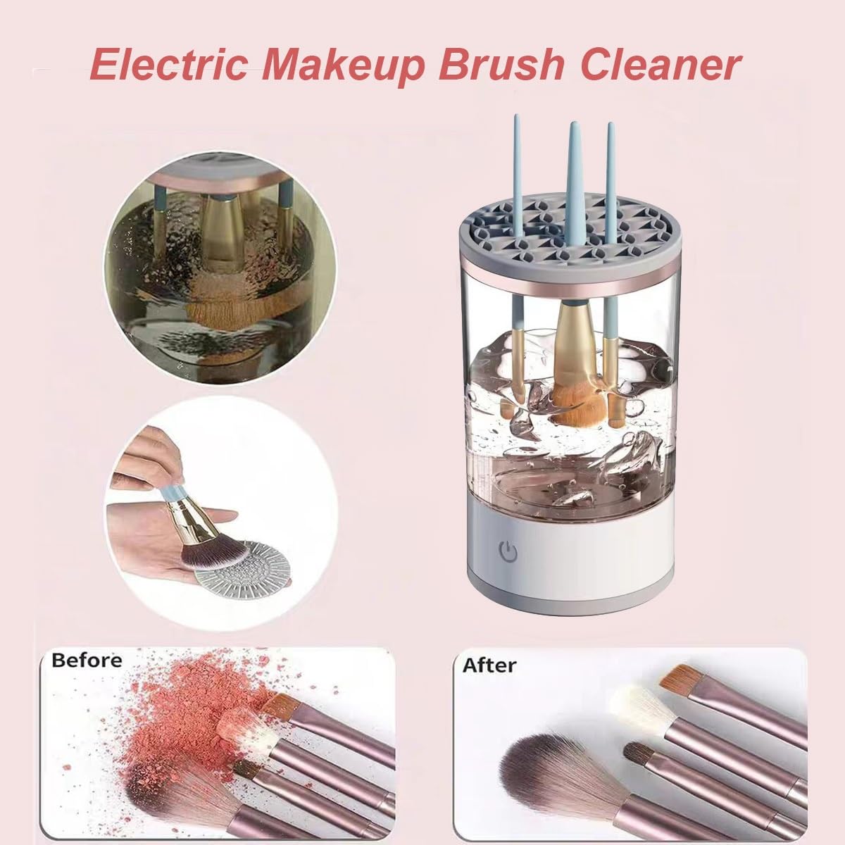 Brushly Pro Nettoyant for pinceaux cosmétiques, outils de nettoyage de pinceaux cosmétiques USB automatiques et portables, nettoyant for pinceaux de maquillage, nettoyant for pinceaux cosmétiques for