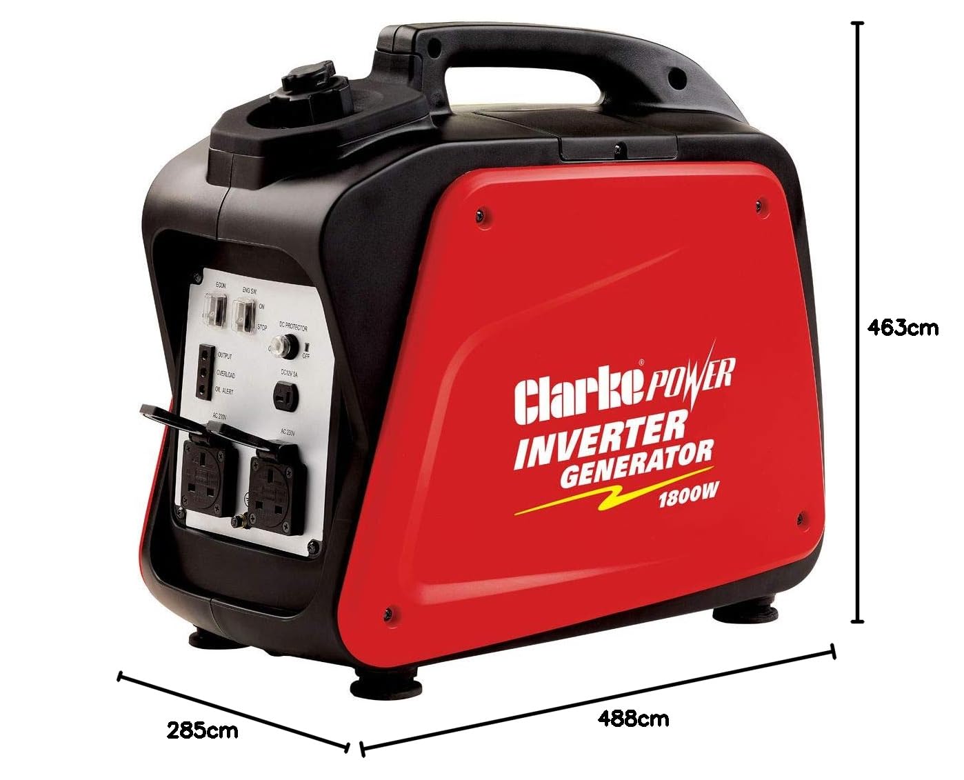Generatore di inverter Clarke IG2000 230 V CA 1800 Watt Max Benzina a Funzionamento continuo