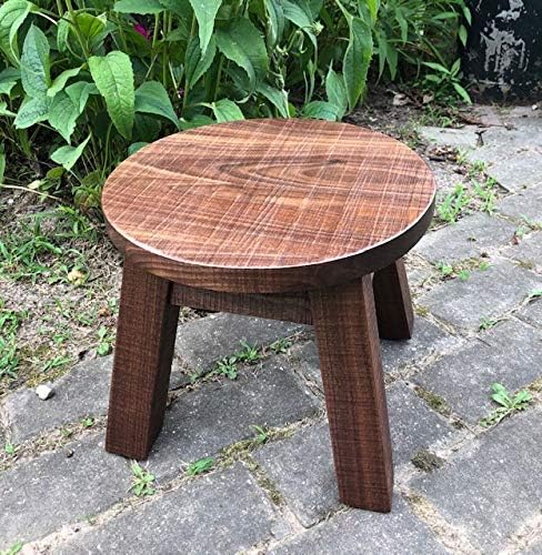Solid black walnut step stool, farmhouse foot stool, modern, rustic, wood step stool, round top stool, riser 8" - 10" - 12" high