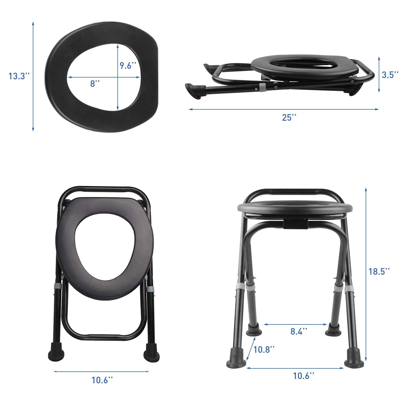 WC portatile aggiornato, WC da campeggio regolabile in altezza, vasino portatile per campeggio, escursionismo, viaggi su strada, auto, camper, tenda, spiaggia, camionisti