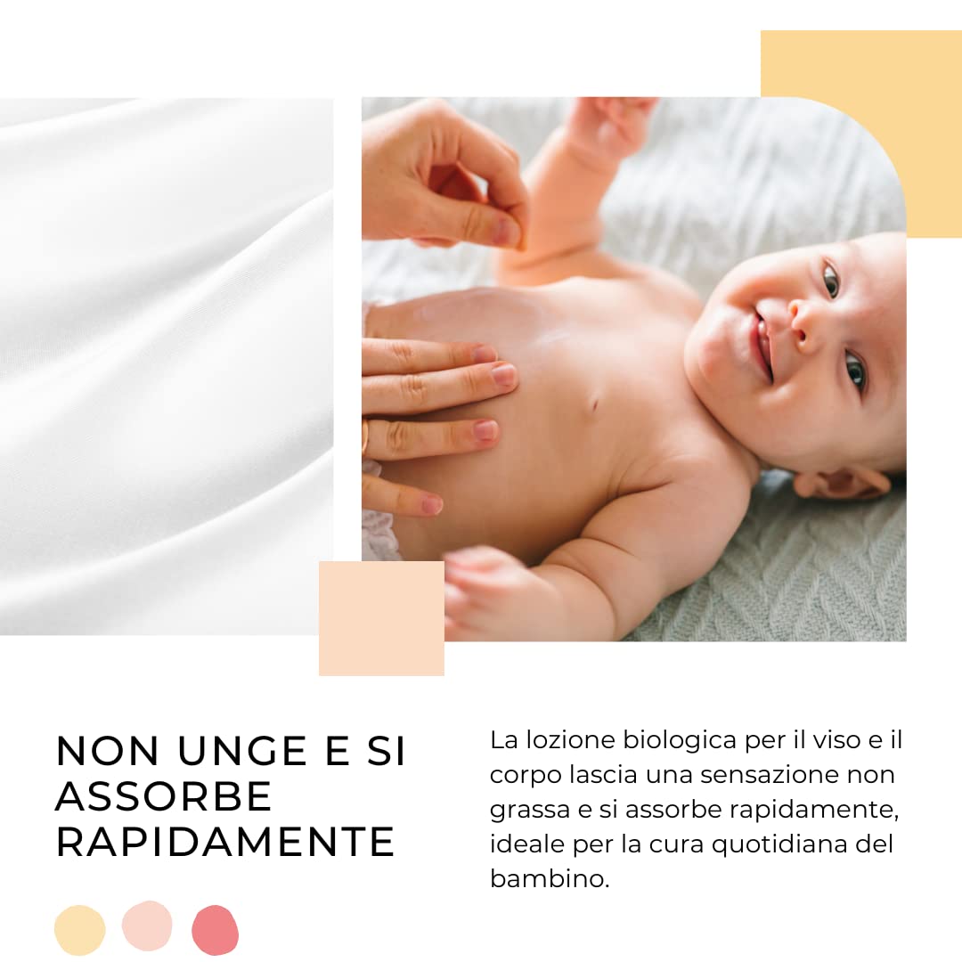 Farmoderm Baby Lozione 98% ingredienti naturali Crema idratante biologica per corpo e viso neonati bambini 300ml