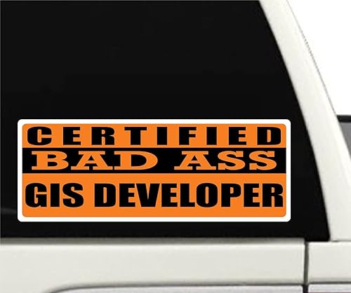 Miniatura 2 de Certified Bad Ass GIS Developer  Occupation, Job, Career Gift idea  Weatherproof Sticker or Window Cling for applying on The Outside and Inside of