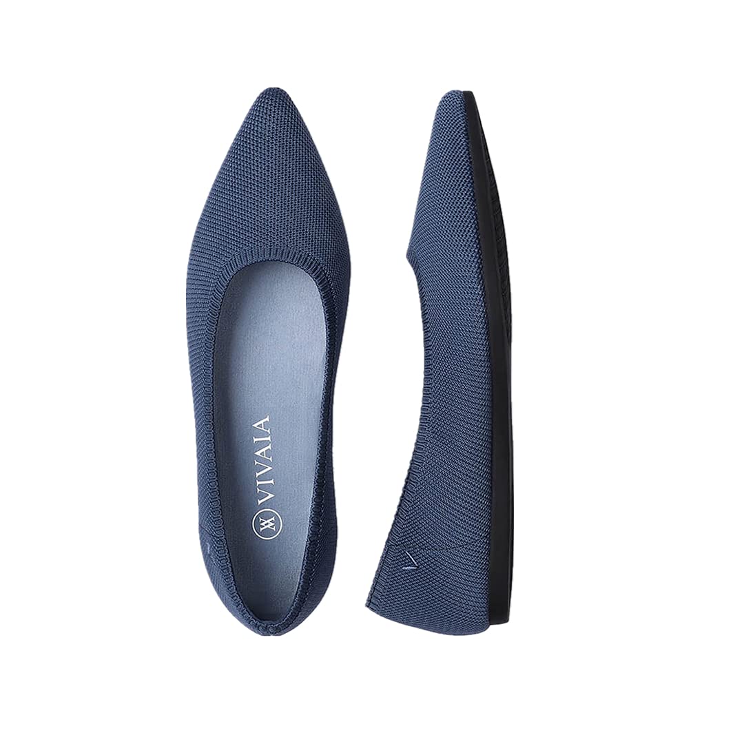 VIVAIA Elle Women's Casual Flats Slip on Washable Ballet Shoes Slippers Pointed-Toe Style