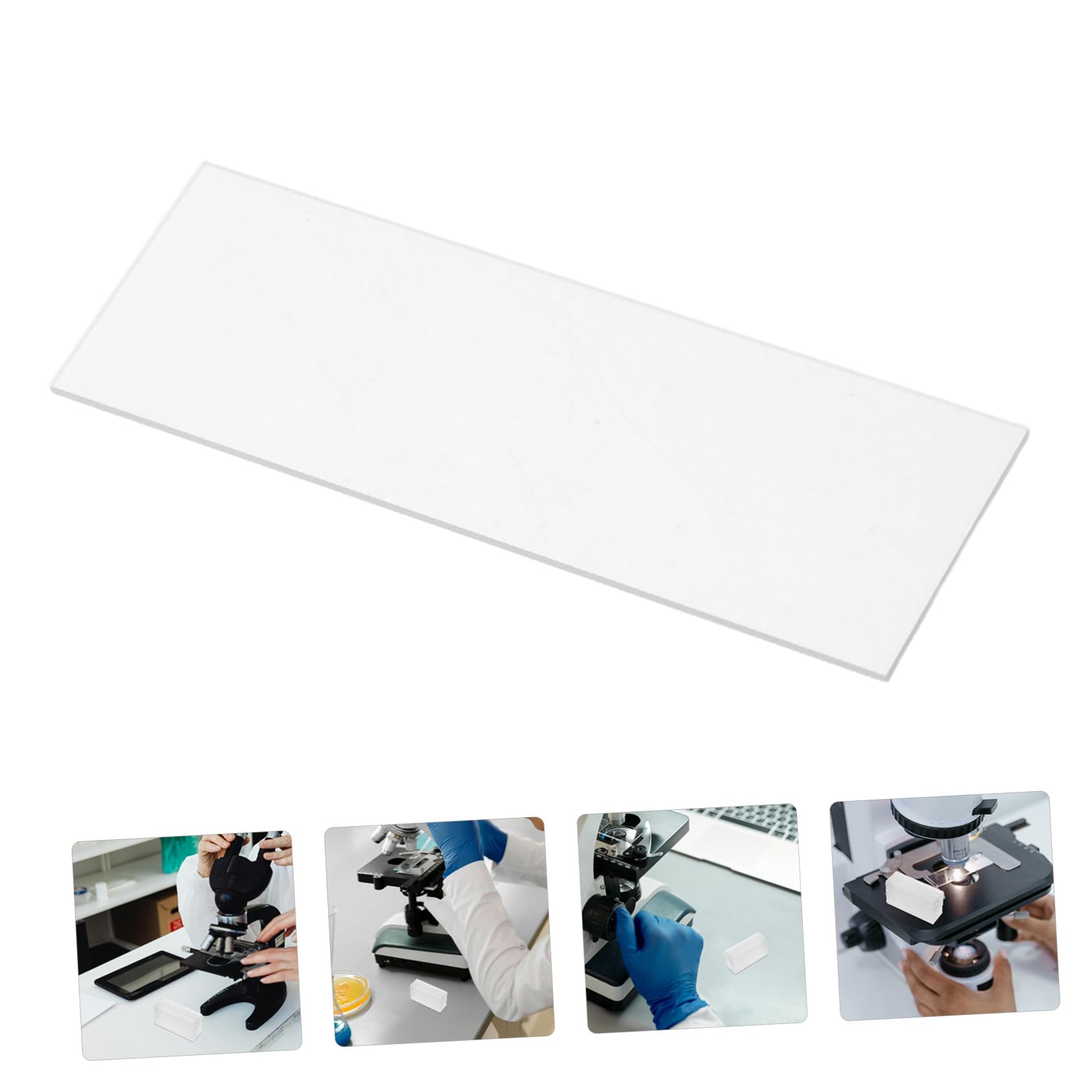 PRETYZOOM 200pezzi Vetrini Per Microscopio Da Pre-puliti Trasparenti e Stabili Chimicamente Per Laboratori Insegnanti Studenti e Esperimenti Scientifici