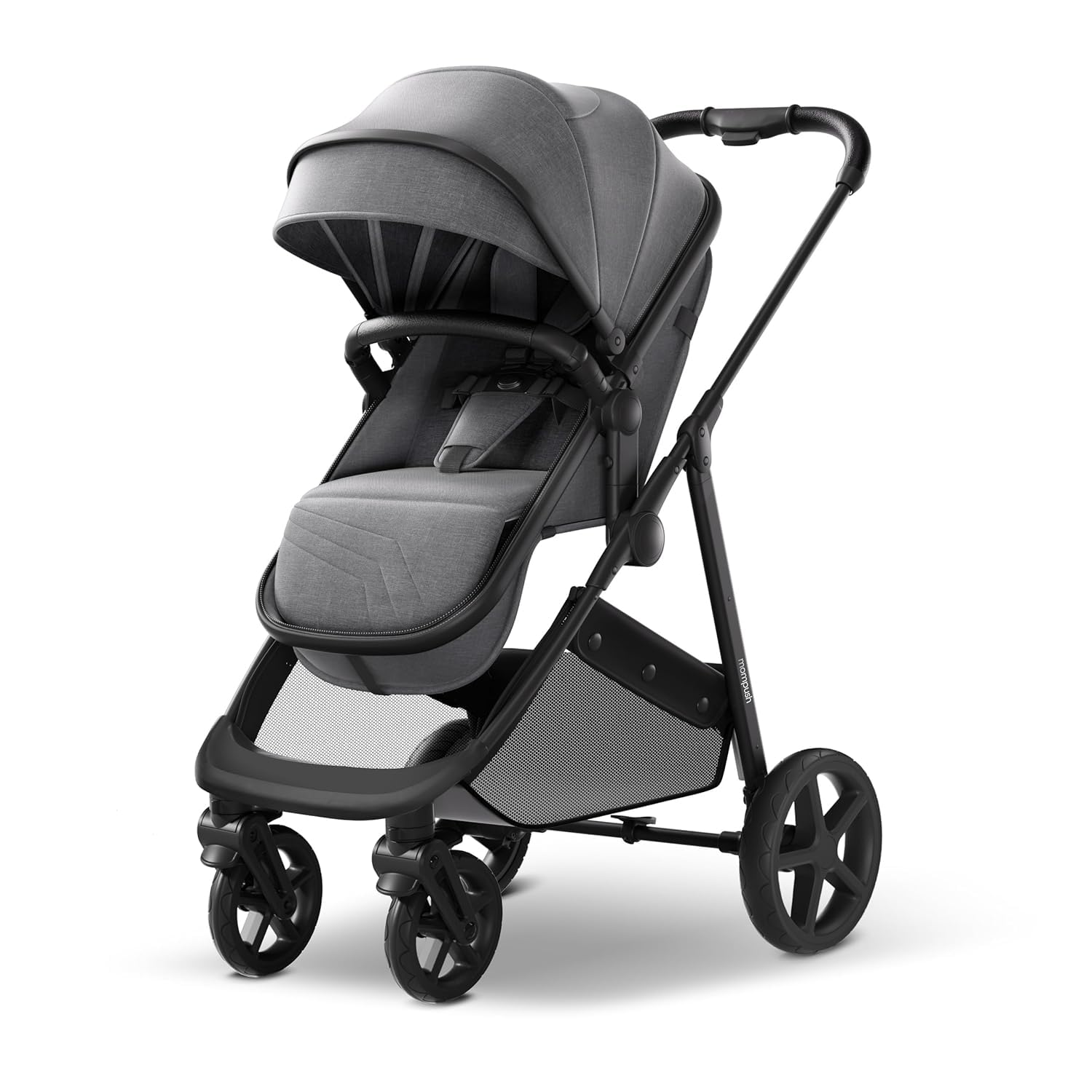 Mompush Wiz 2-in-1 Baby Stroller with Bassinet Mode - Foldable Infant Stroller to Explore More as a Family - Toddler Stroller with Reversible Stroller Seat - Travel System Compatible