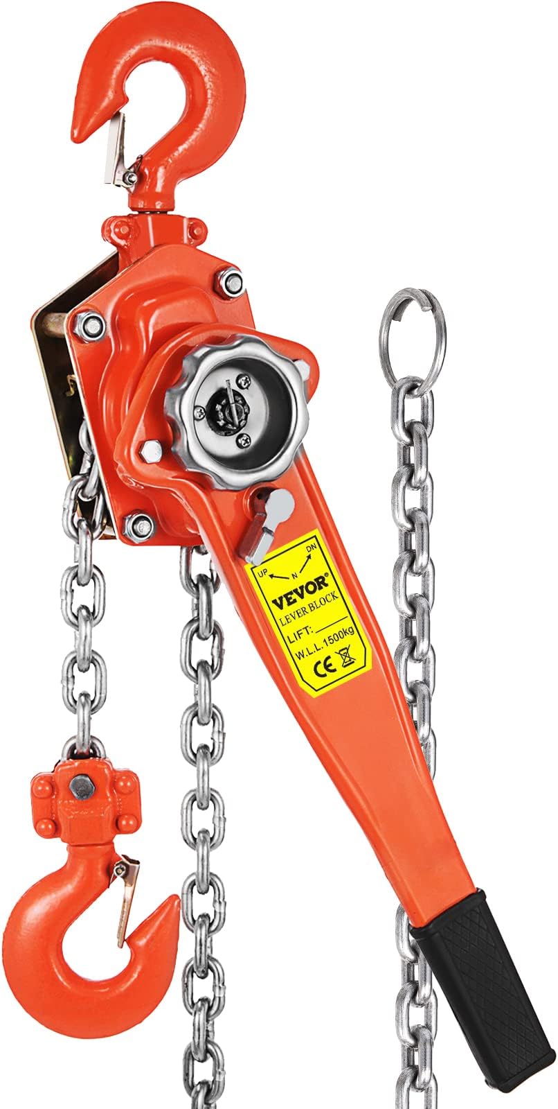 HappybuyHoist 6600 lbs Manual Chain Included with Steel Cable Lift Lever, Orange